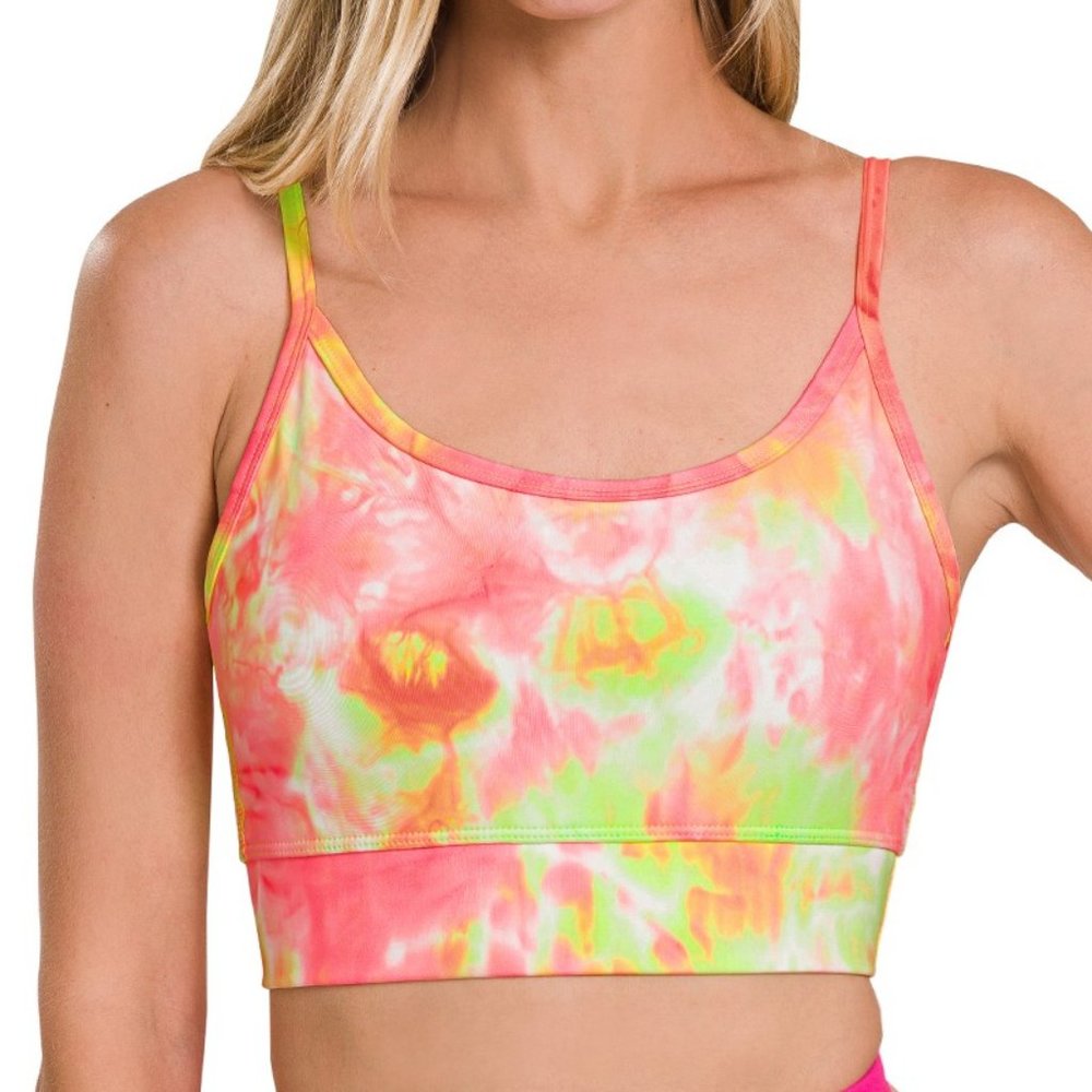 Zenana Athletic Medium Tie Dye Fitness Sports Workout Yoga Bra